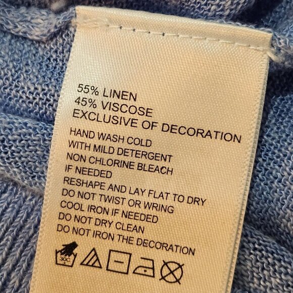 Tommy Bahama Blue Tidal Pool Knit Tank Top Sequin Small Linen - Picture 9 of 9